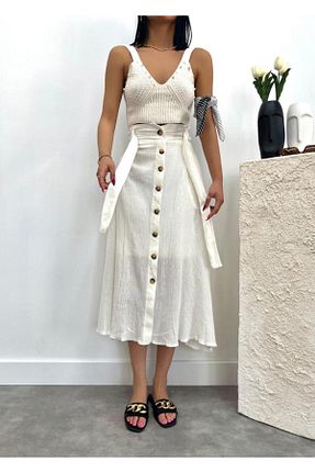 دامن سفید زنانه پنبه ای xAsprin Fashion - کد 903045764