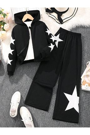 ست بالاتنه و پائین تنه مشکی بچه گانه بافت VESTIR BIEN - کد 904294303