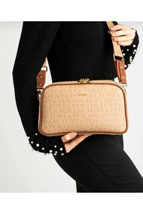 کیف دوشی بژ زنانه چرم مصنوعی Just Polo - کد 903147543