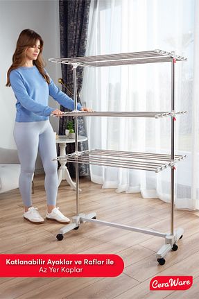 خشک کن لباس طوسی استیل ضد زنگ Ceraware - کد 809256529