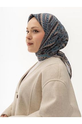 روسری فیروزه ای پنبه ای locella - کد 903192295