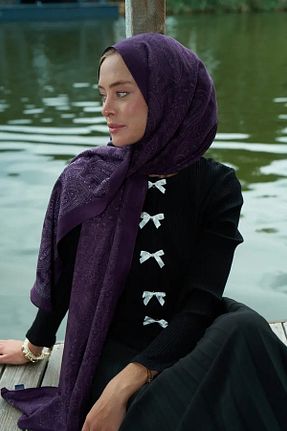 شال بنفش زنانه ویسکون ED Scarf - کد 871054519