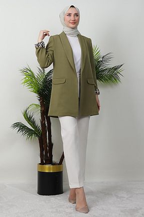 کت حجاب سبز رگولار GİYZAMİLA - کد 929300459