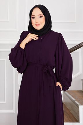 ترنچکت حجاب بنفش زنانه EBRUTESETTÜR - کد 904410713