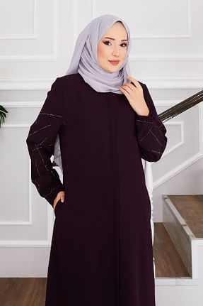 ترنچکت حجاب بنفش زنانه EBRUTESETTÜR - کد 904410924