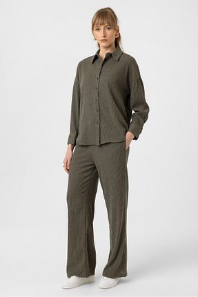 ست بالاتنه و پائین تنه خاکی زنانه valena - کد 903219624