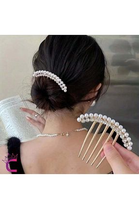 گیره سر متالیک زنانه سنگ کریستال Cinderella - کد 897752262
