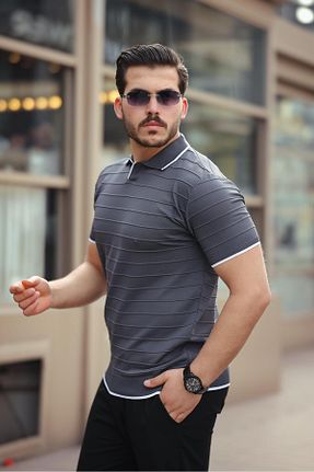 پولوشرت طوسی مردانه پنبه - الاستین Miron - کد 903226994