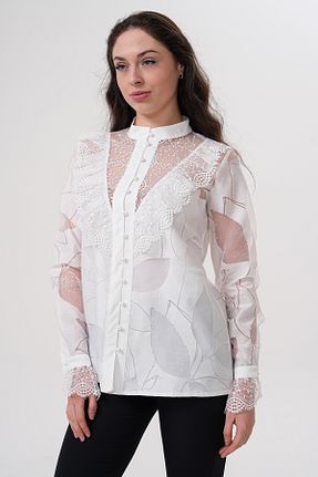 پیراهن سایز بزرگ سفید زنانه سایز بزرگ Loom Boutique - کد 903234170