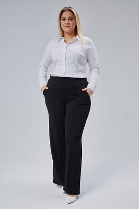 شلوار سایز بزرگ مشکی زنانه LyocelلیترKarışımlı Symirna - کد 903257860