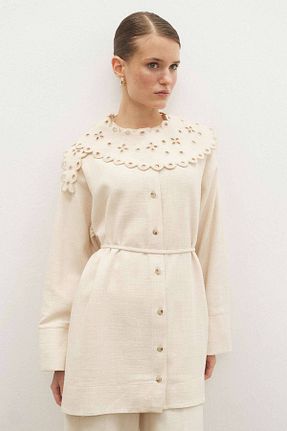 پیراهن حجاب بژ زنانه رگولار Hooopstore - کد 903266202