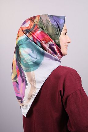 روسری رنگی پلی استر PİRAMİT - کد 797641023