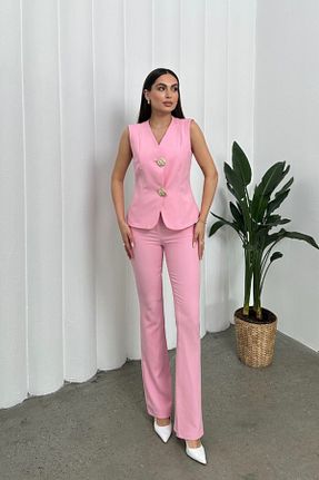 ست بالاتنه و پائین تنه صورتی زنانه بافتنی msm fashion - کد 903266106