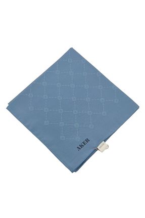 روسری آبی کرپ ساتن ابریشم Aker - کد 833960705
