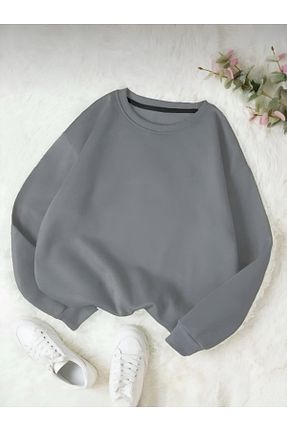 سوئیشرت طوسی زنانه ساده BLYDE LAYY - کد 903310888