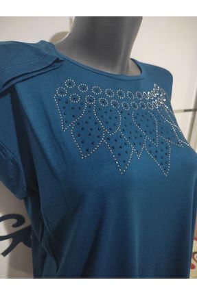 بلوز سرمه ای زنانه طرح دار Nacar - کد 289351914