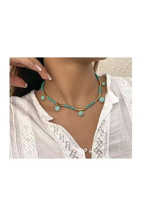 گردنبند جواهر فیروزه ای زنانه Mira - کد 903356656