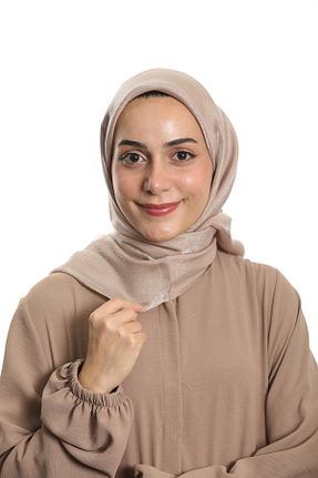 روسری بژ پلی استر Kevser Scarf - کد 903370676