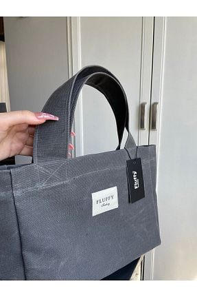 کیف دوشی طوسی زنانه پارچه ای fluffy - کد 471882168