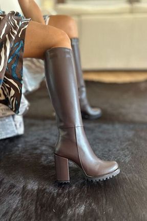 چکمه قهوه ای زنانه پارچه ای ÜNAL ÖZER - کد 767068327