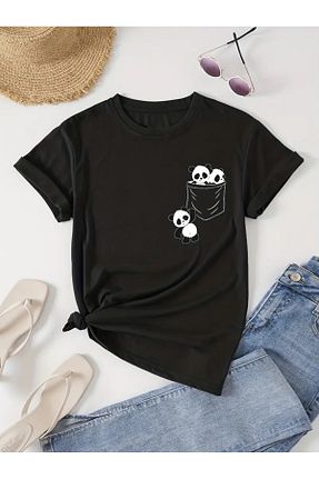 تیشرت مشکی زنانه رگولار GALASHOP - کد 903428806