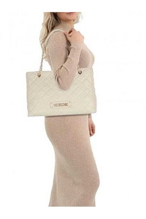 کیف دوشی بژ زنانه پلی اورتان Love Moschino - کد 903447485