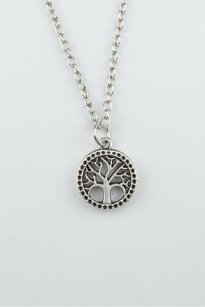 گردنبند جواهر زنانه روکش نقره Bu Farklı - کد 216353847
