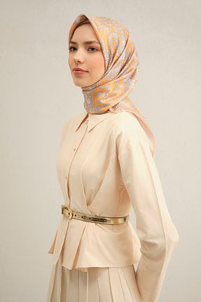 روسری رنگی کرپ ساتن ابریشم Armine - کد 903520953