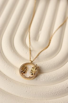 گردنبند استیل ( فولاد ) طلائی زنانه استیل (فولاد) FİRST JEWELRY - کد 802173311