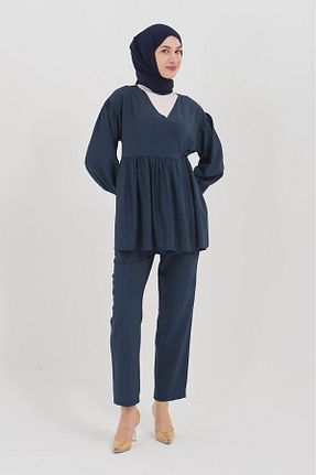 ست بالاتنه و پائین تنه سرمه ای زنانه Gömlek-Pantolon Takaz Global - کد 903555275