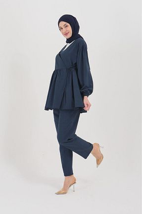 ست بالاتنه و پائین تنه سرمه ای زنانه Gömlek-Pantolon Takaz Global - کد 903555275