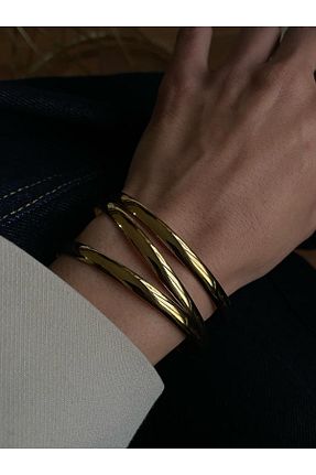 دستبند استیل (فولاد) زرد زنانه استیل (فولاد) Milagros jewelry - کد 903573742