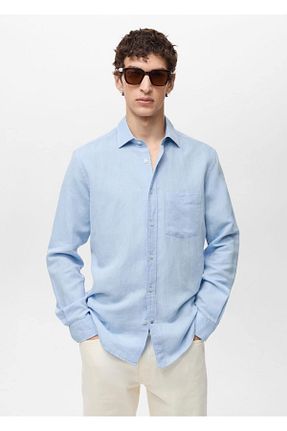 پیراهن آبی مردانه رگولار MANGO Man - کد 898627618