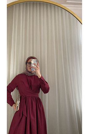 لباس حجاب زرشکی زنانه کلوش W WARGA - کد 903601431
