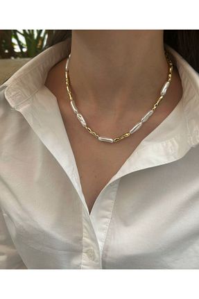 گردنبند استیل ( فولاد ) طلائی زنانه استیل (فولاد) Lita - کد 882486117