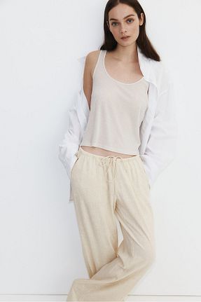 شلوار بژ زنانه پنبه ای H&M - کد 903627535