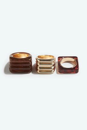 انگشتر جواهر قهوه ای زنانه H&M - کد 903628186