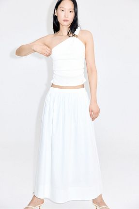 بلوز سفید زنانه تک آستین H&M - کد 904710627
