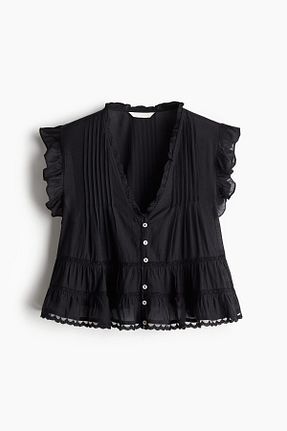 بلوز مشکی زنانه ساده H&M - کد 903628143