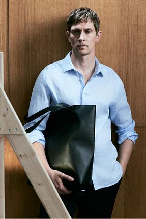 پیراهن آبی مردانه اسلیم فیت H&M - کد 903628291