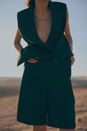 شلوارک و برمودا مشکی زنانه فاق بلند H&M - کد 903628485