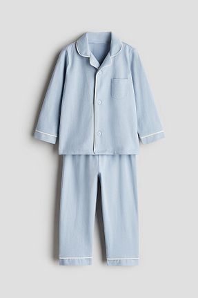 ست لباس راحتی آبی بچه گانه ساده H&M - کد 904738308