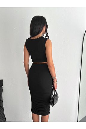 ست بالاتنه و پائین تنه مشکی زنانه بافتنی Butik - کد 903697435