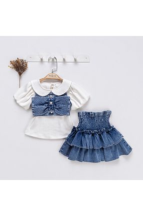 ست بالاتنه و پائین تنه نباتی بچه گانه جین Pasur Bebe - کد 903701368