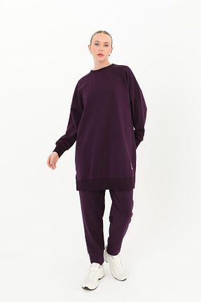 سوئیشرت حجاب بنفش زنانه پنبه پلی استر Puane - کد 862021914