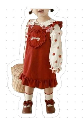 ست بالاتنه و پائین تنه قرمز بچه گانه بافتنی BERFONZO KIDS - کد 902814379