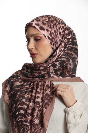 روسری زرشکی پلی استر Kevser Scarf - کد 904282141