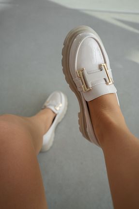 کفش لوفر نباتی زنانه چرم لاکی selinshoes - کد 904799660