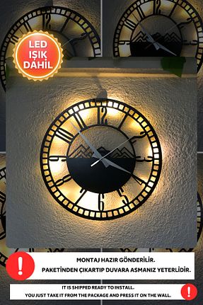 ساعت دیواری مشکی 40 * 40 Dekorvin - کد 903734095