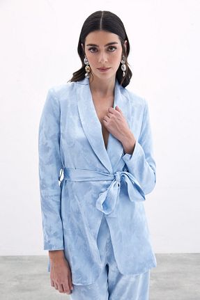 کت آبی زنانه دو سینه Sateen - کد 903748923